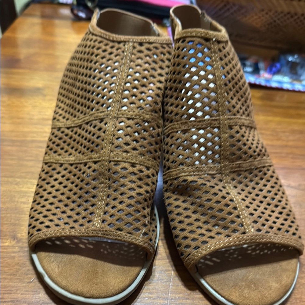 American Eagle Outfitters Brown Sandals with Perforated Design